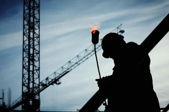 Silhouette image of an engineer